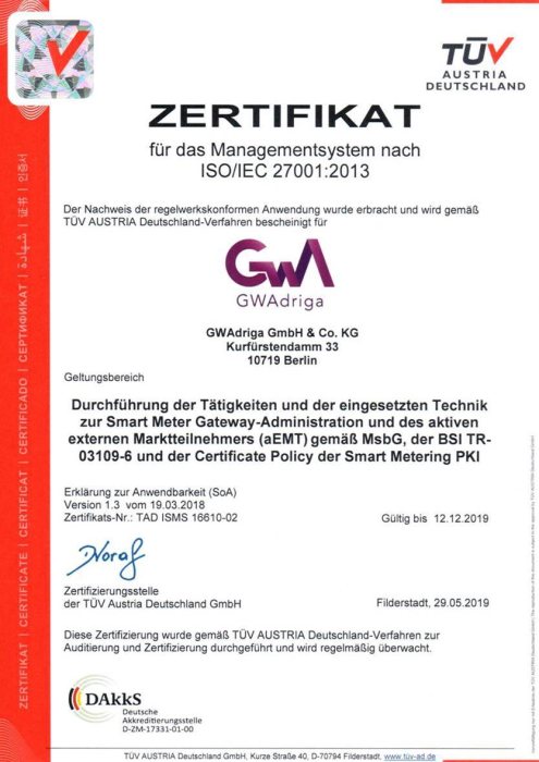 PNR36738 GWAdriga ist jetzt auch für den CLS-Betrieb zertifiziert