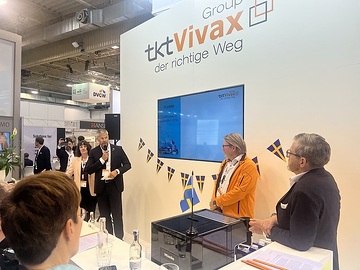 Pressekonferenz auf der E-world 2023 mit der tktVivax Group, der Ninnergi Group und dem Breko  VivaxVinnergi