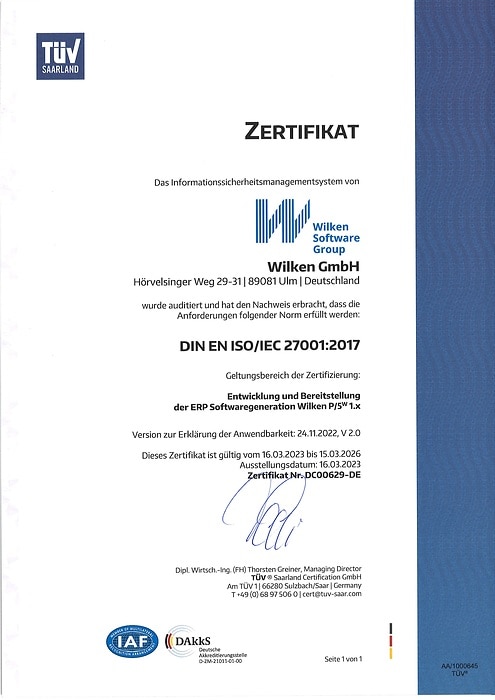 PNR9056 Wilken ISO 27001