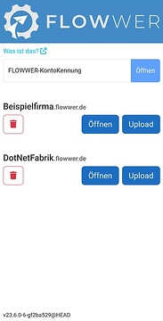Beispiel-Screenshot: Neue Benutzeroberfläche der FLOWWER-App